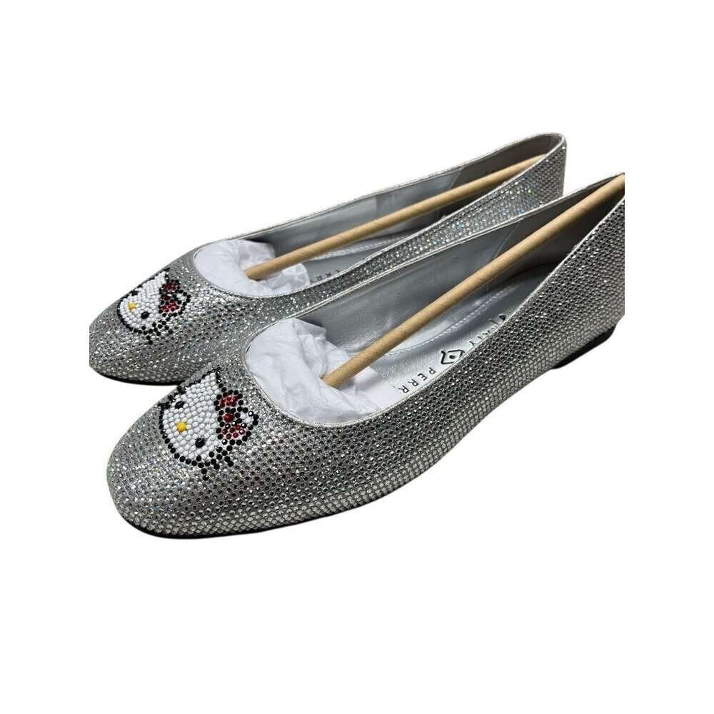 Katy Perry Women's 7.5M Hello Kitty Crystal Ballet Flats Sparkly Casual Shoes